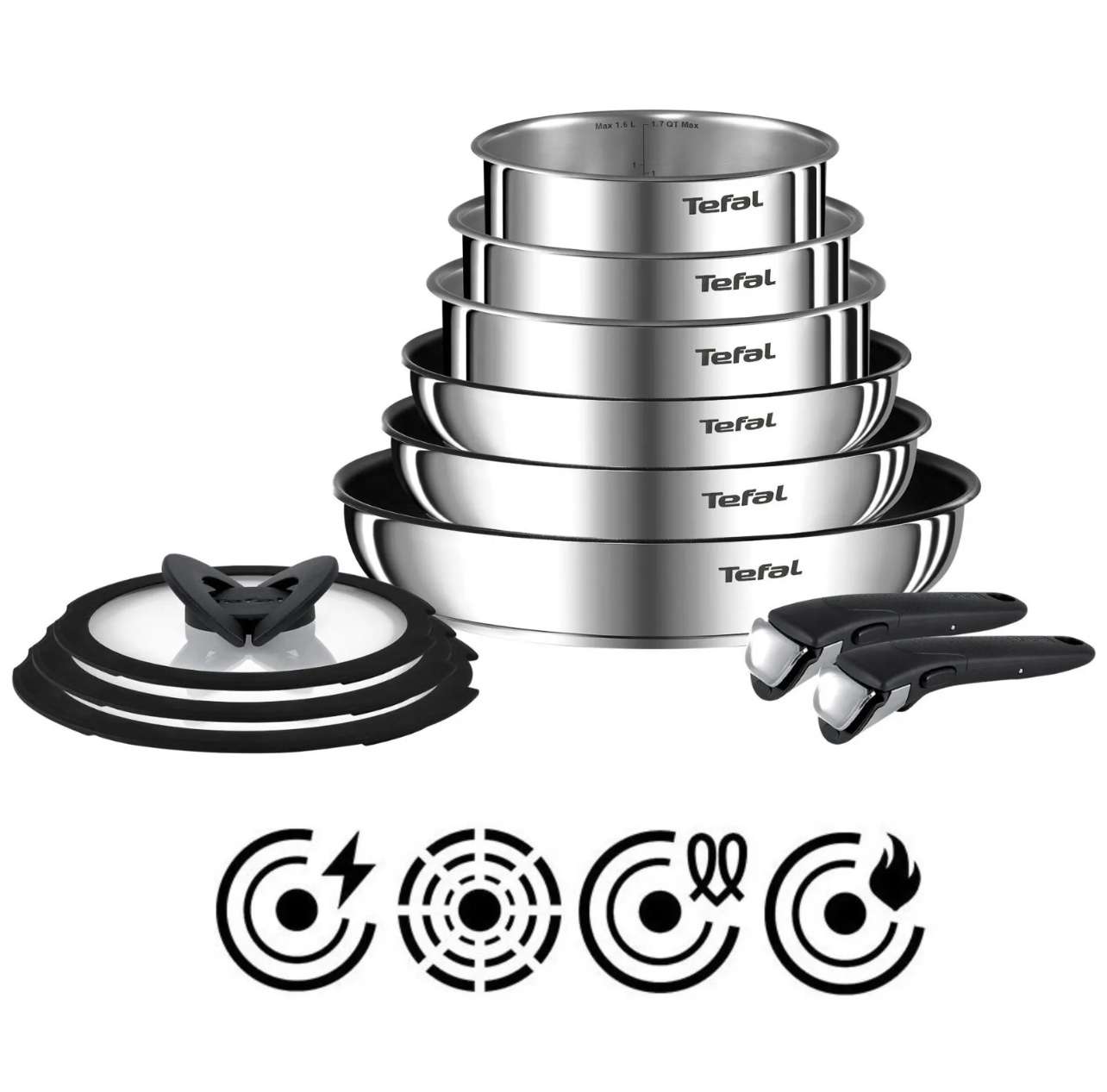 TEFAL Pfannen SET 11 tlg. Topfset INGENIO EMOTION Töpfe INDUKTION Topf EDELSTAHL