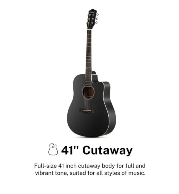 Donner DAG-1CB Akustikgitarre Set Akustik Gitarre 4/4 Cutaway Erwachsene 41 Zoll – Bild 2