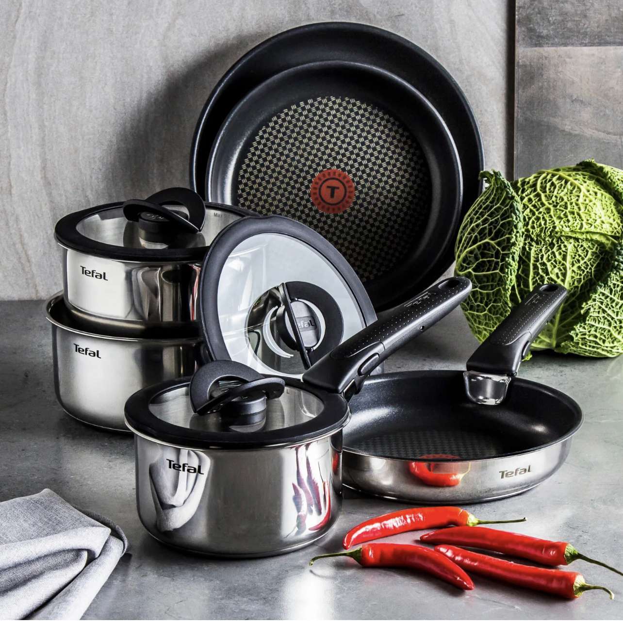 TEFAL Pfannen SET 11 tlg. Topfset INGENIO EMOTION Töpfe INDUKTION Topf EDELSTAHL – Bild 5