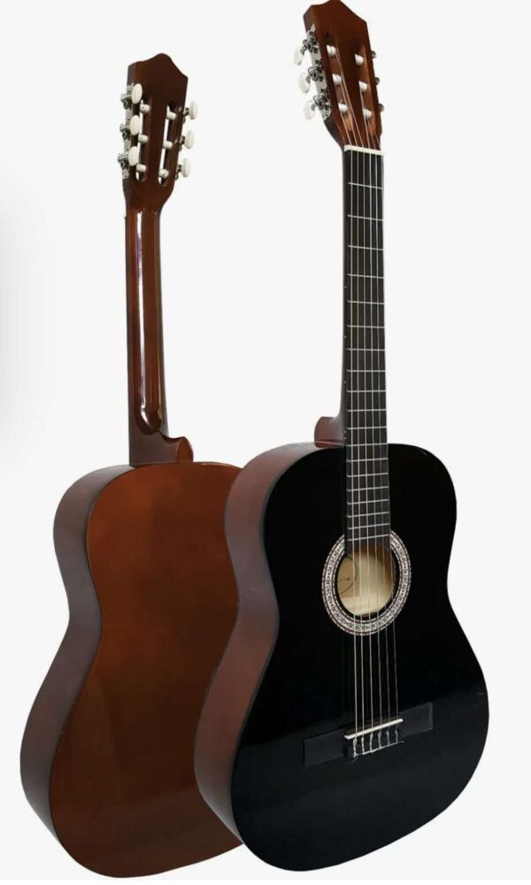 4/4 KONZERTGITARRE DECKE HOCHGLANZ SCHWARZ BODEN ZARGE BRAUN GITARRE NYLONSAITEN – Bild 2