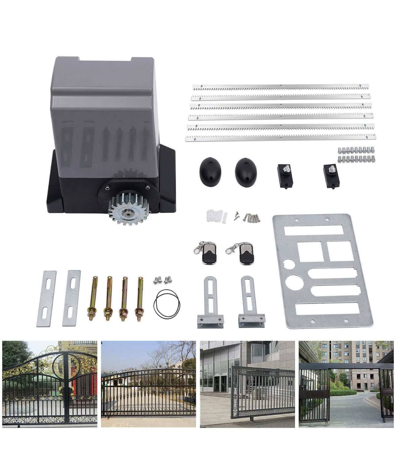 Schiebetorantrieb 1200KG Toröffner Komplett-Set + 6m Zahnstange Schiebetor Motor – Bild 2