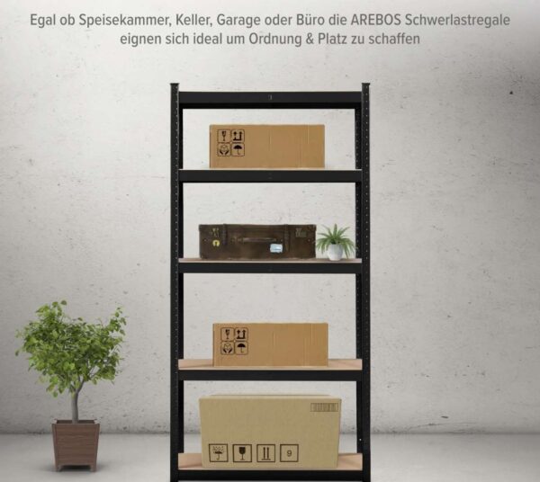 AREBOS 2er Set Schwerlastregal Kellerregal Steckregal Lagerregal Werkstattregal – Bild 6