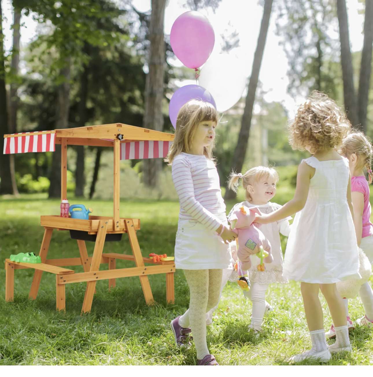 Matschküche, Outdoor Spieltisch, Spielküche Holzküche Gartenküche Kinderküche – Bild 2