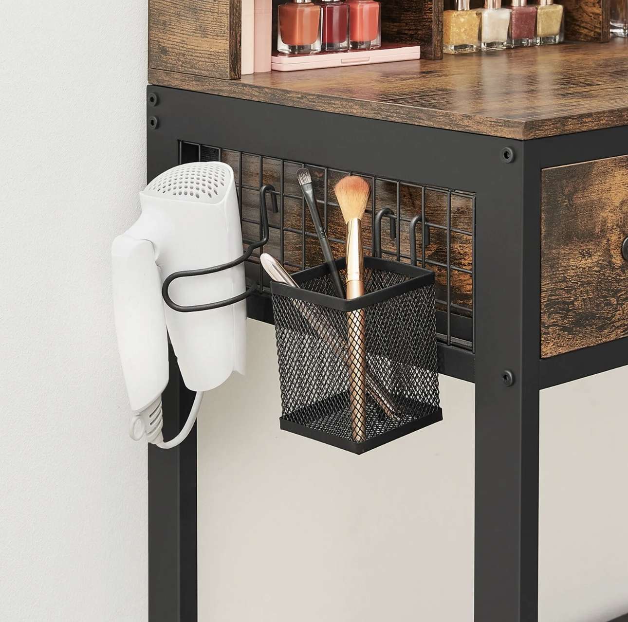 Schminktisch Frisiertisch Kosmetiktisch 3-Klappspiegel Fähnhalter mit Hocker – Bild 7