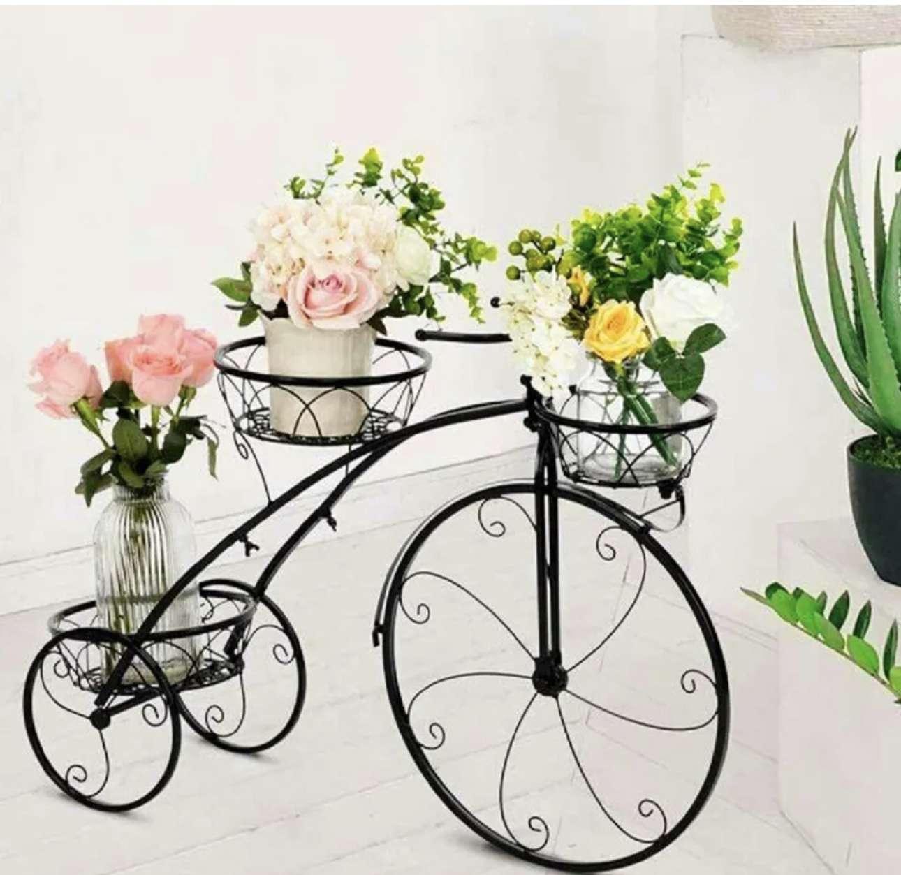 Metall Blumentreppe Pflanzen Regal Blumenständer Blumenregal Garten Balkon – Bild 2