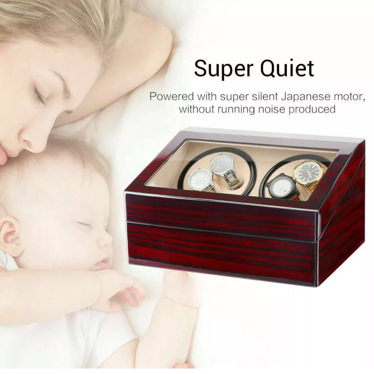 4+6 Uhren Uhrenbeweger Automatisch Uhrenbox Uhrenkasten – Bild 7