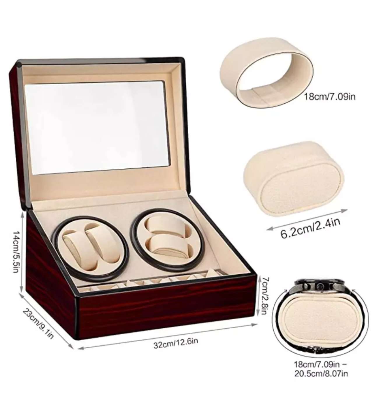 4+6 Uhren Uhrenbeweger Automatisch Uhrenbox Uhrenkasten – Bild 5