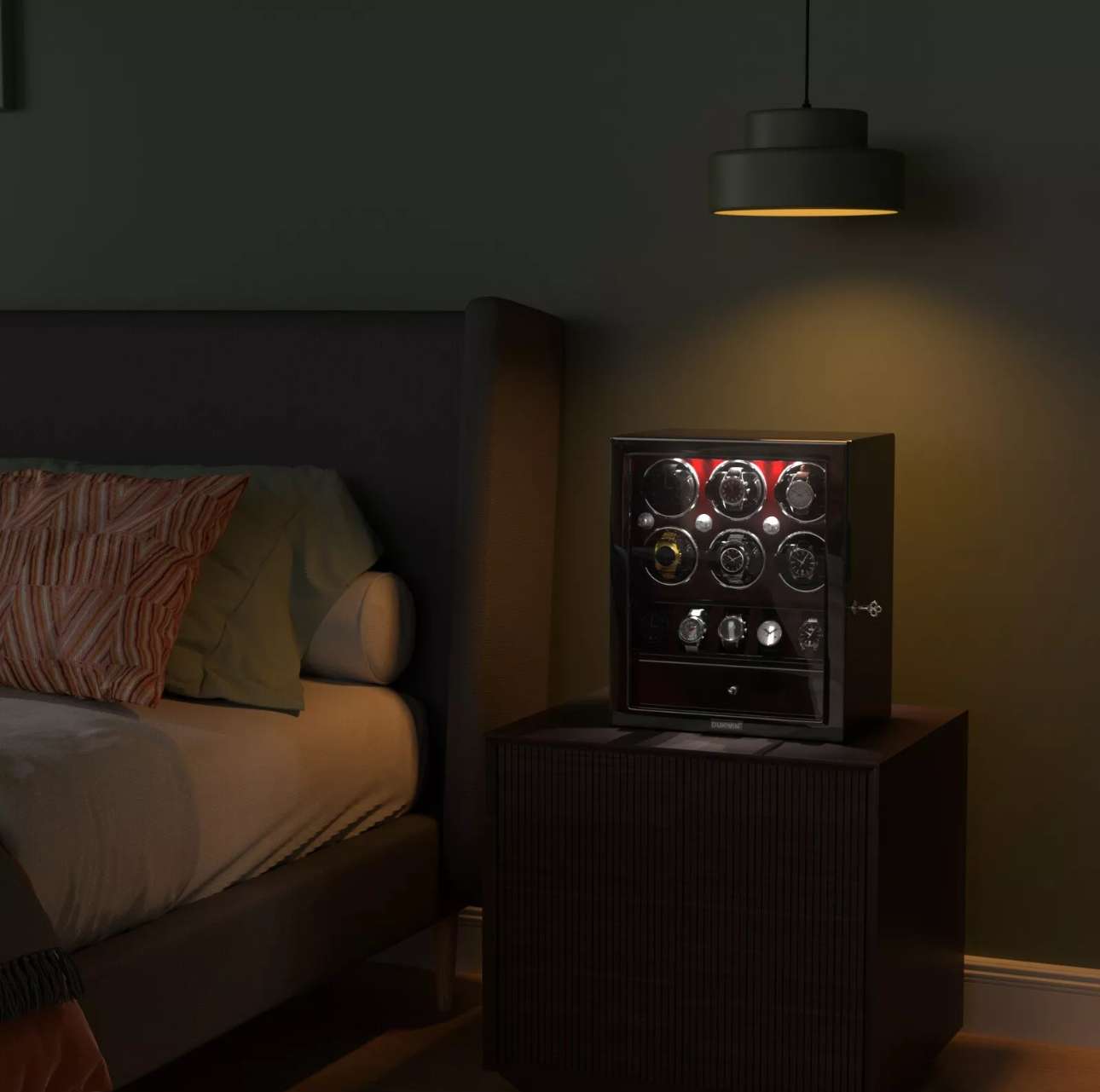 Uhrenbeweger für 6+5 Automatikuhren Uhrenaufbewahrung Organizer LED Watch Winder – Bild 9